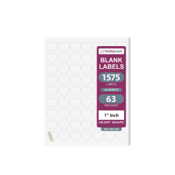 NextDayLabels - Laser/Ink Jet Heart Labels (25 Sheets)