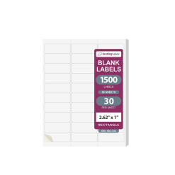 NextDayLabels - Laser/Ink Jet White Labels (2-5/8" x 1")