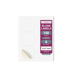 NextDayLabels - Laser/Ink Jet White Labels (3.33" Round)